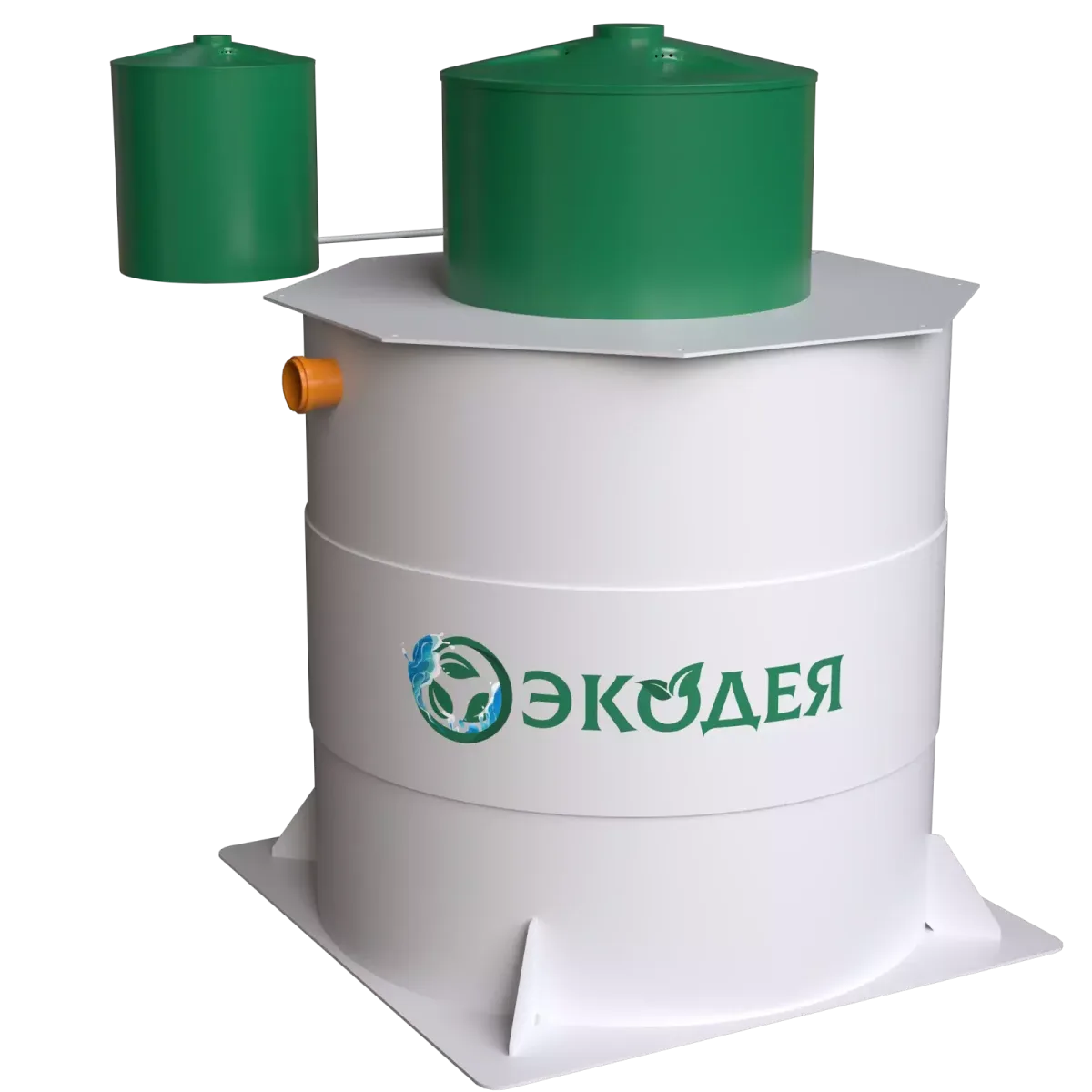 Экодея 8 — для 8 пользователей — производительность 1,6 м³/сутки — корпус Полипропилен — септик или станция ЛОС