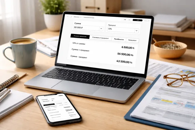 Калькулятор процентов онлайн