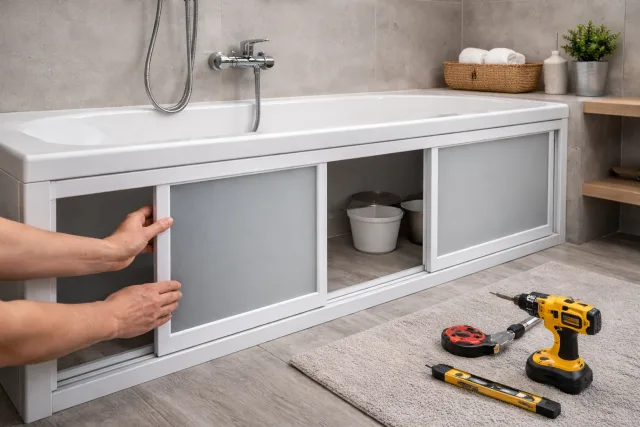 Экран под ванну: как выбрать раздвижную модель и установить без лишних переделок