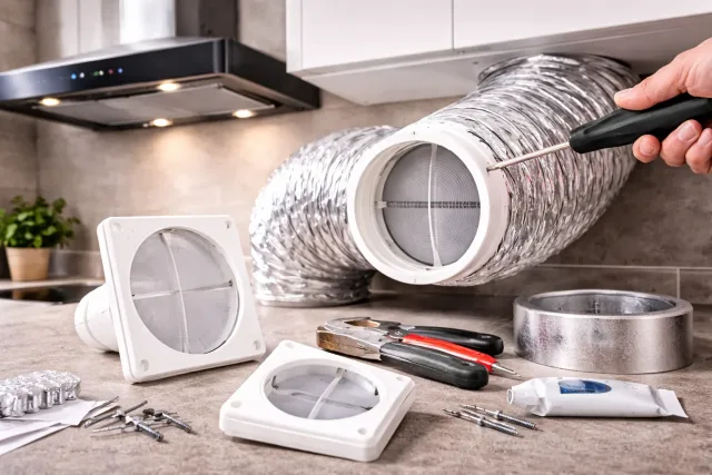 Обратный клапан в воздуховоде кухонной вытяжки